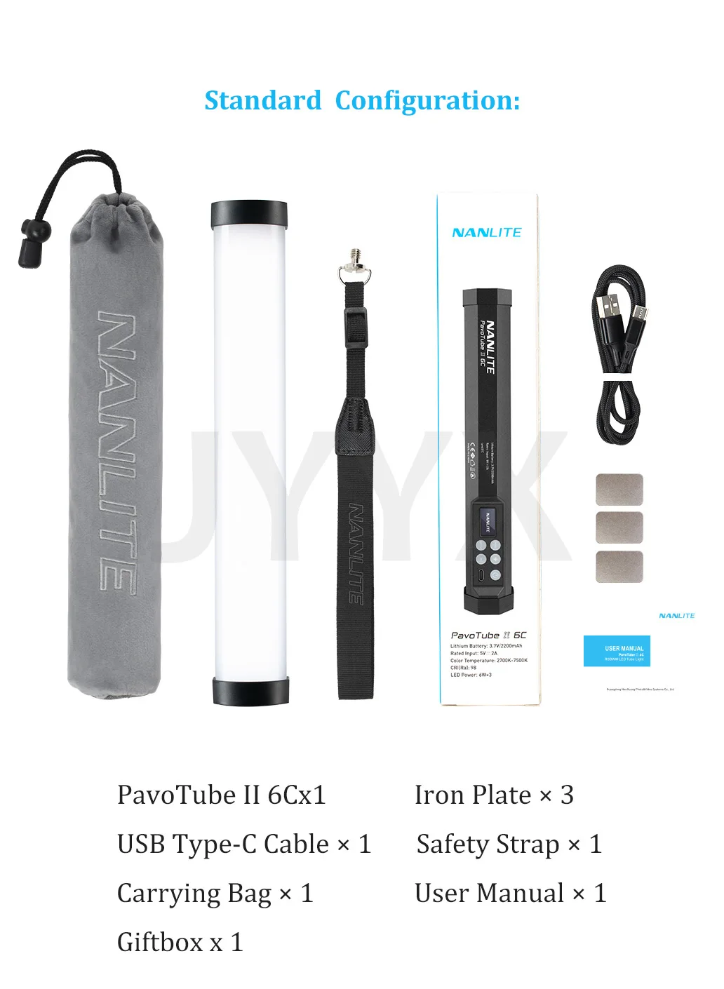 PavoTubeⅡ 6C Nanlite PavoTube II 6C RGB LED Tube Light (10