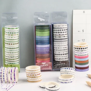 

20 Pcs/lot Color Aesthetics Series Color Slim Washi Masking Tape Set Paper Stickers Scrapbooking Stationery Decorative Tape