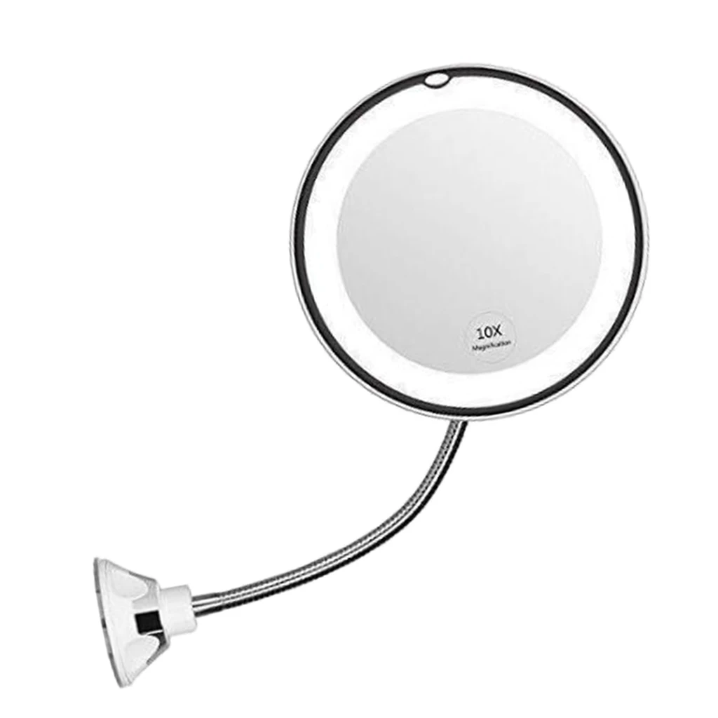 Flexible Gooseneck 10X Magnified Makeup Shaving Cordless Hotel Swivel Mirrors LED Bathroom Makeup Mirror Adjustable Mirror Flexible Gooseneck 10X Magnified Makeup Shaving Cordless Hotel Swivel Mirrors LED Bathroom Makeup Mirror Adjustable Mirror