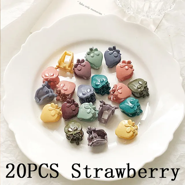 30/50PCS/Set Girls Cute Colorful Flower Star Mickey Small Hair Claws Kids Sweet Hairpins Hair Clips Fashion Hair Accessories 20pcs strawberry