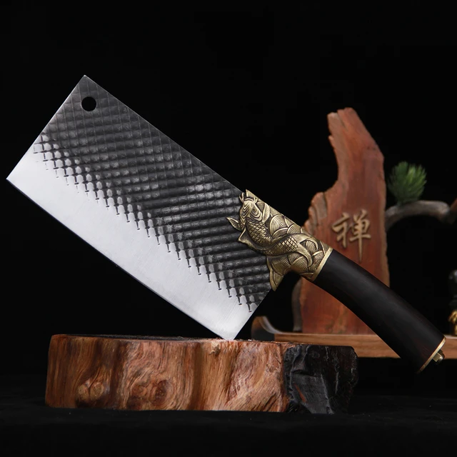 Meat Cleaver, 8 Inch Longquan Chinese Chef Knife Handmade Forged Steel  Kitchen Knives Slicing Cleaver China Knife Meat And Poultry Tools (Color 