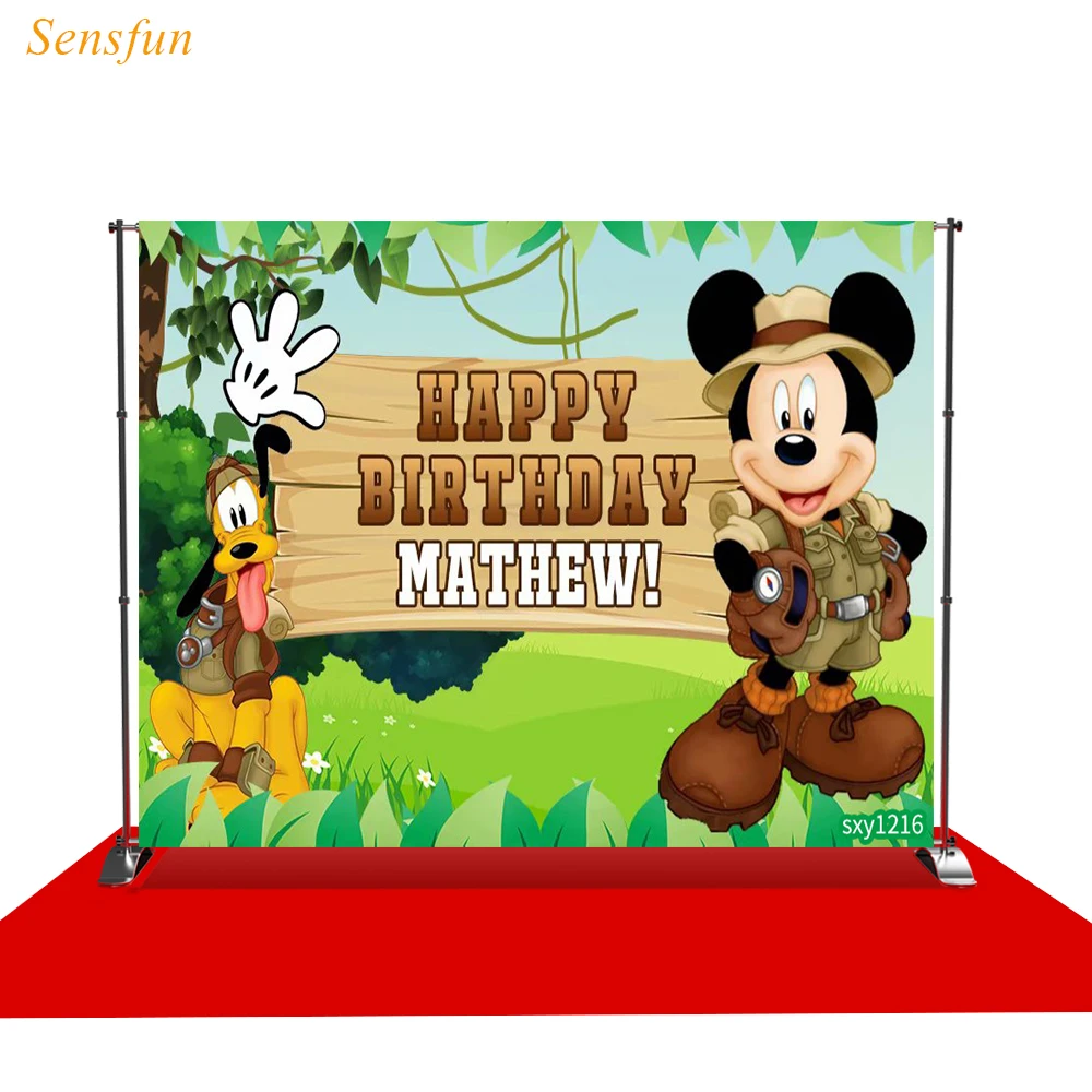 Sensfun Виниловый фон для фотосъемки Микки Маус джунгли Приключения день рождения виниловый тканевый фон для фотосъемки