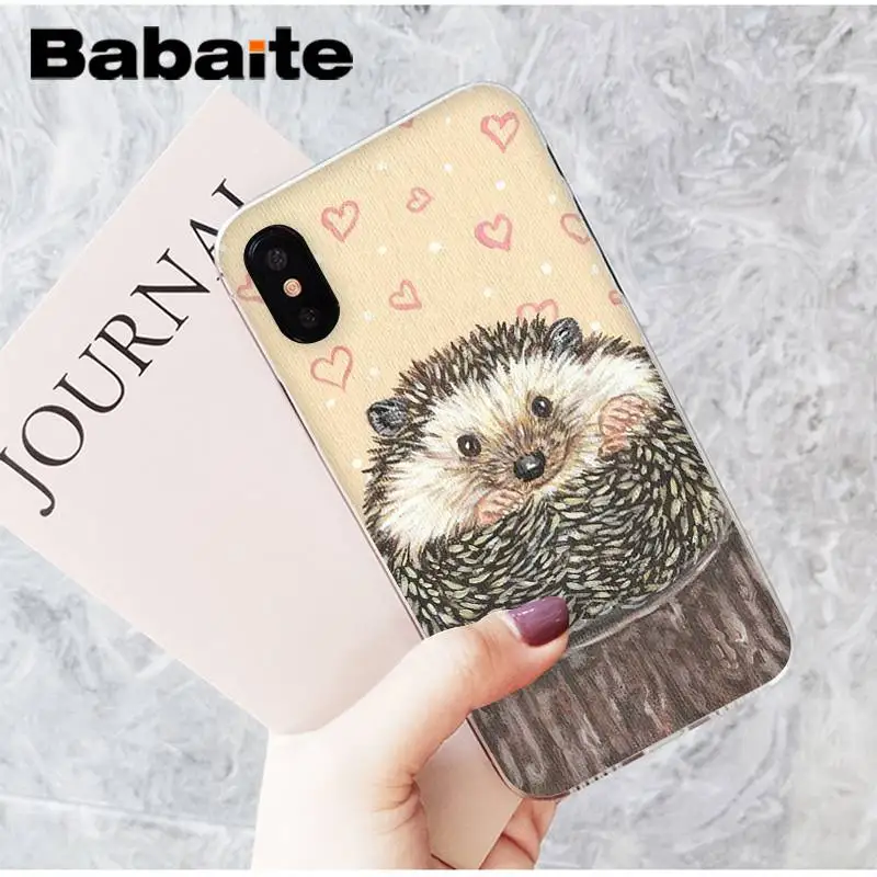 Babaite мультфильм Ежик животное cutejpg шаблон чехол для телефона для iPhone 8 7 6 6S Plus X XS MAX 5 5S SE XR 11 11pro 11promax