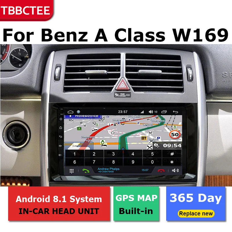 Excellent 2 Din Android radio bluetooth GPS Navigation wifi Stereo video For Mercedes Benz A Class W169 2004-2012 Car Multimedia Player 3