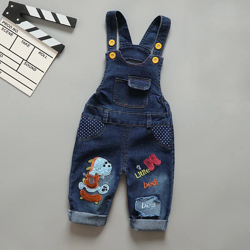  IENENS Children Trousers Boys Jeans Overalls Baby Toddler Girls Loose Denim Dungarees Long Pants Ki
