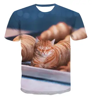

2020 new 3D t-shirt men's all-around short sleeve personalized creative cat all-around Street Top Men's T-shirt s-6xl