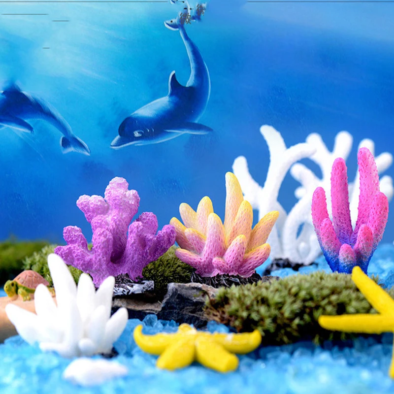 

Colorful Artificial Coral Aquarium Resin Coral Decoration Colorful Fish Tank Ornaments Aquatic Landscape Miniature Fairy Garden