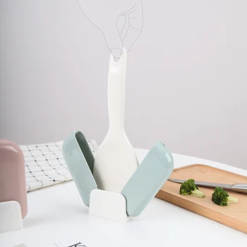 

Rice Spoon Set Can Stand Rice Spoon Storage Rack Automatic Opening And Closing Dust Cover Household Hanging Rice Spoon Set