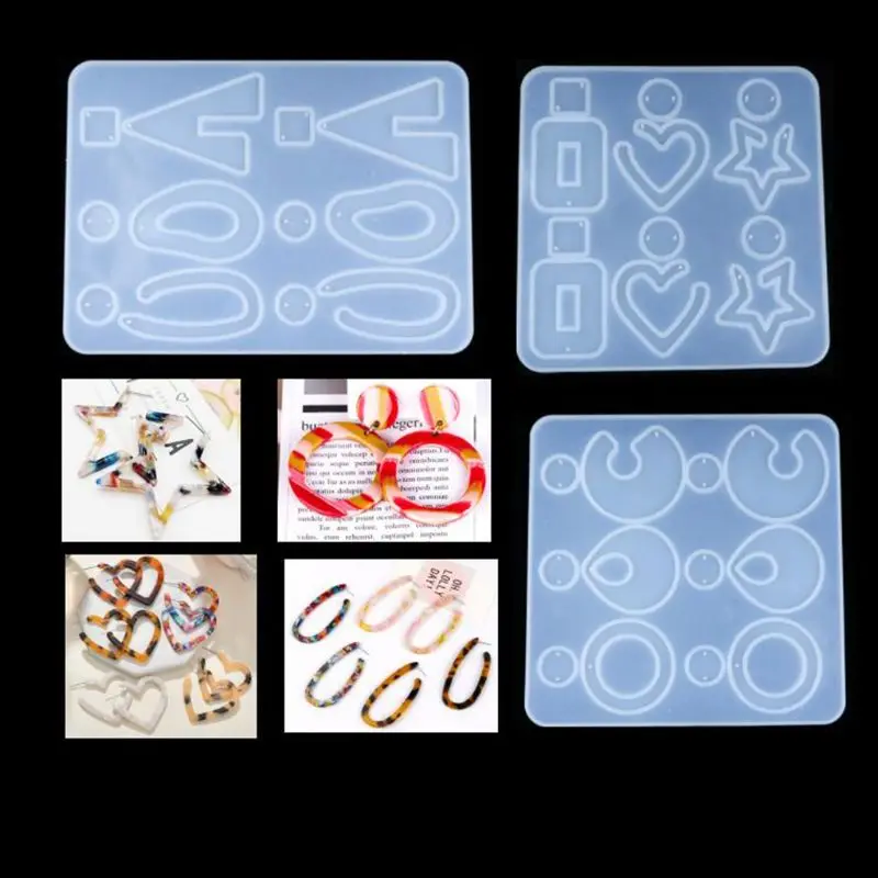 

1 Set Crystal Epoxy Resin Mold Earring Drop Dangle Pendant Casting Silicone Mould Handmade DIY Crafts Jewelry Making Tools