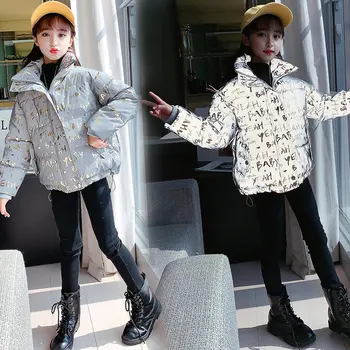

Children Fashion Brand Coat Thick Warm Parka Clothes 2020 Letters Glow Reflective Outerwear For Girls Kids Winter Jacket 4-13Yrs
