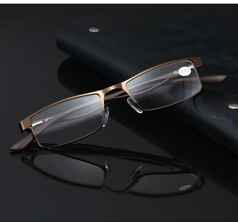 RBENN металлическая полуоправа очки для чтения Для женщин Для мужчин высокое качество Бизнес очки при дальнозоркости+ 1,5 1,75 2,25 2,75 3,25 3,75 5,0