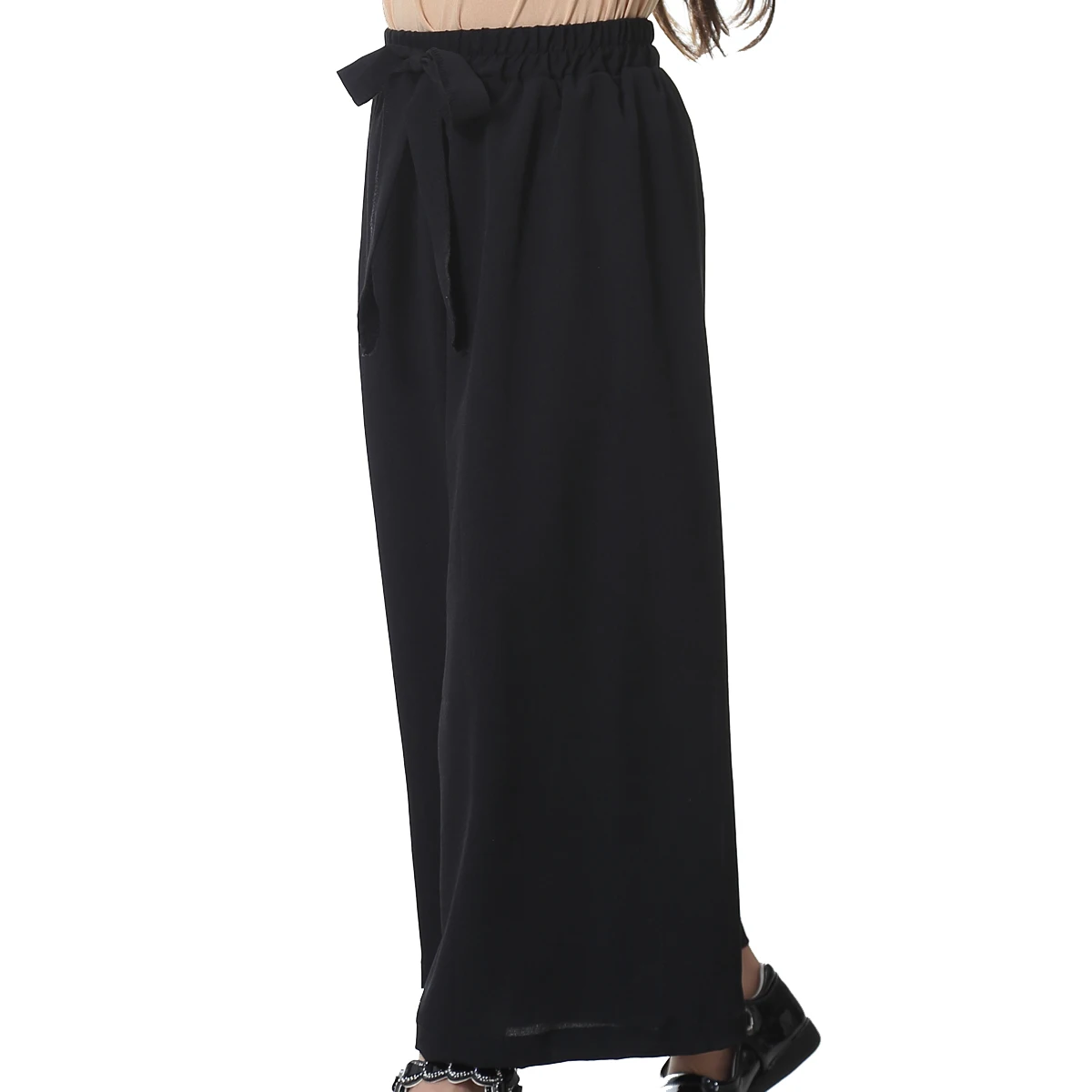 Kids Girls Sreaight Pants Wide Leg Pants Elastic High Waist Loose Trousers Slack