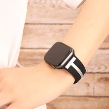 Ремешок спортивный для Apple Watch 40 44 мм series 5 4 3 2 1 силиконовый