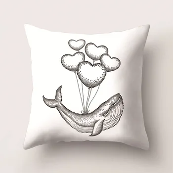 

Cute Cartoon One Side Print Cushion Cover Polyester Decorative for Sofa Seat Soft Throw Pillow Case Cover 45x45cm Home Decor