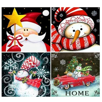 

4 Packs Christmas 5D DIY Full Drill Rhinestone Diamond Painting Kits for Adult Kids