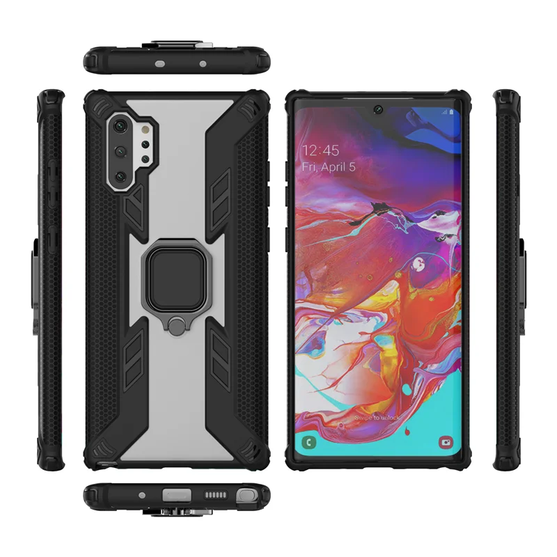 10 шт./лот противоударный Прозрачный чехол для телефона samsung Galaxy S10 Plus S10E Note 10 Plus автомобильный держатель с кольцом-подставкой