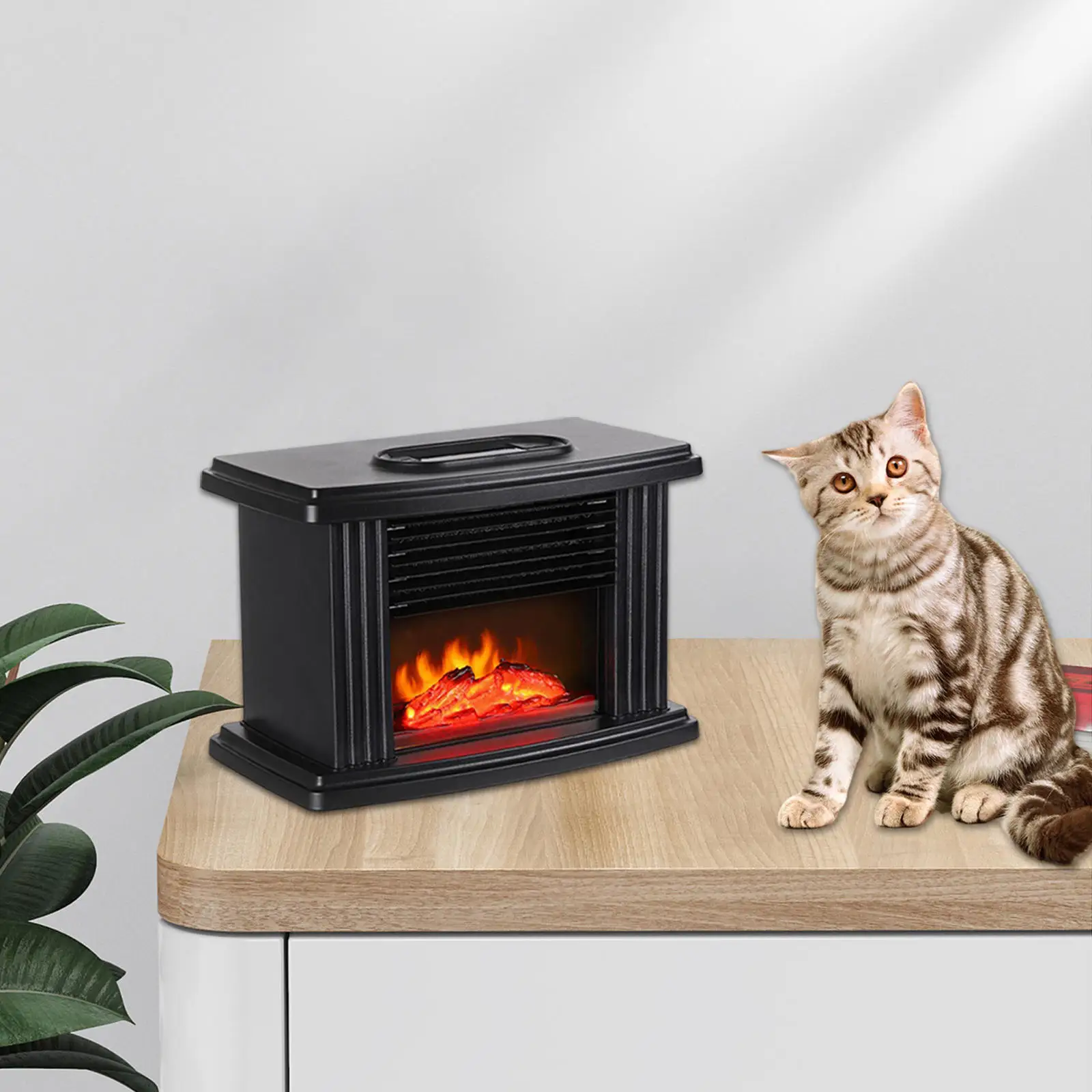 Compact Electric Fireplace Indoor Freestanding Tabletop with 3D Flame  Effect 1000W Portable Space Stove Flame Fire Effect - AliExpress
