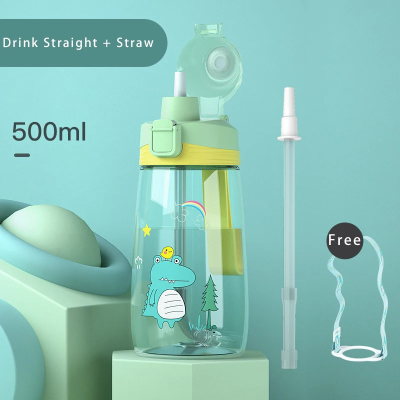 

Children Plastic Straw Cup School Students Drinking Cups Female Cute Portable Water Bottle Toddler Kids Water Bottle With Straw