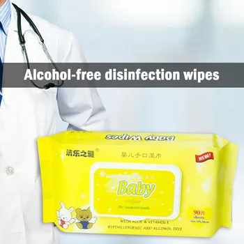 

Baby Antibacterial Wet Wipe Portable Alcohol Tissue Clean Hand 90 Wet Wipes per Pack Antiseptic Skin Cleaning Care #YL10