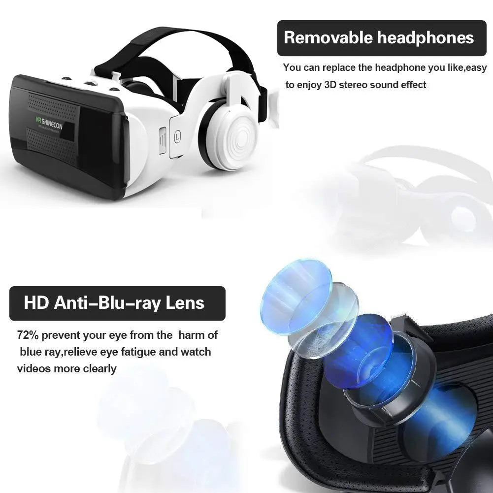 Очки виртуальной реальности очки 3D с наушниками Hifi VR для 4 7 6 3 дюймов|3D реальности|