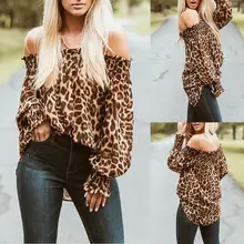 ^#Cheap Sexy Style Women Leopard Shirts Off Shoulder Printing Loose Top Pullovers Chic Ladies Blouse Stylish Femme Blusa Shirt Clothing ^#Cheap Sexy Style Women Leopard Shirts Off Shoulder Printing Loose Top Pullovers Chic Ladies Blouse Stylish Femme Blusa Shirt Clothing