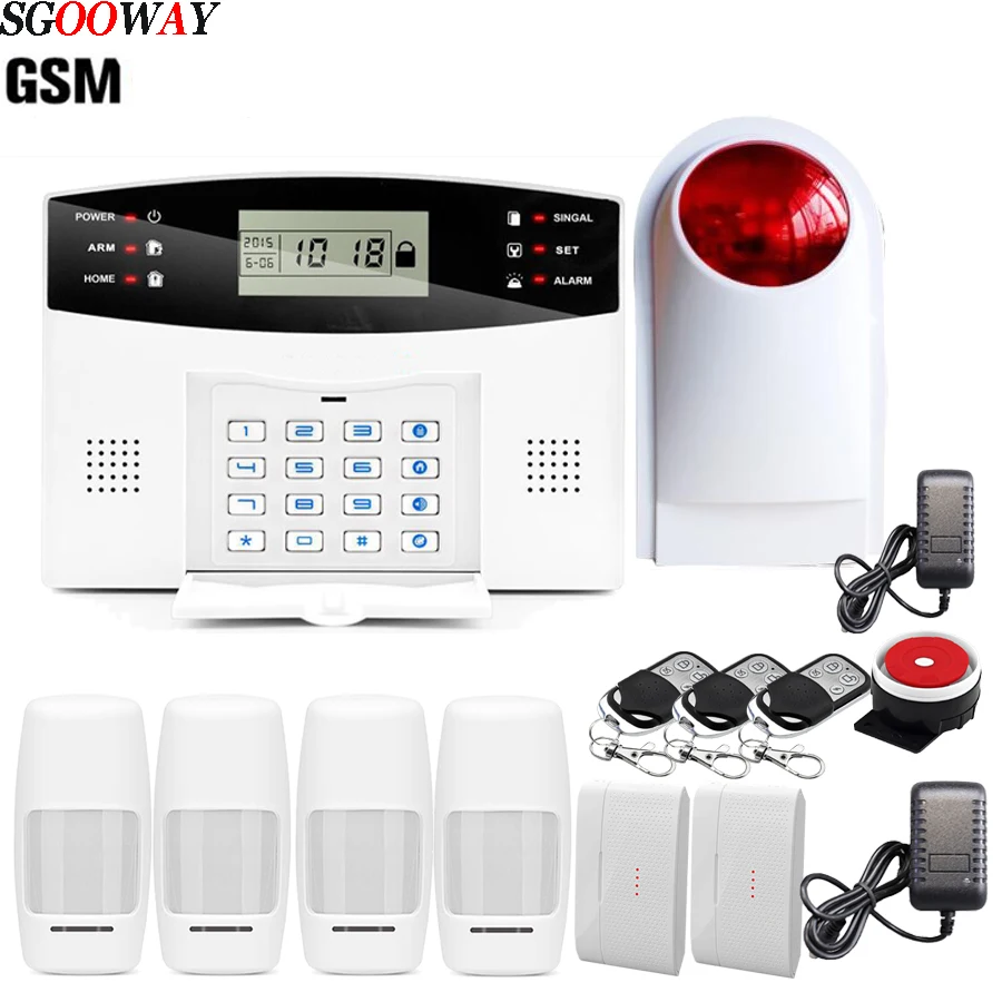 Sgooway EN RU ES PL FR беспроводная домашняя охранная GSM Сигнализация приложение пульт дистанционного управления|system android|system securitysystem alarm | АлиЭкспресс