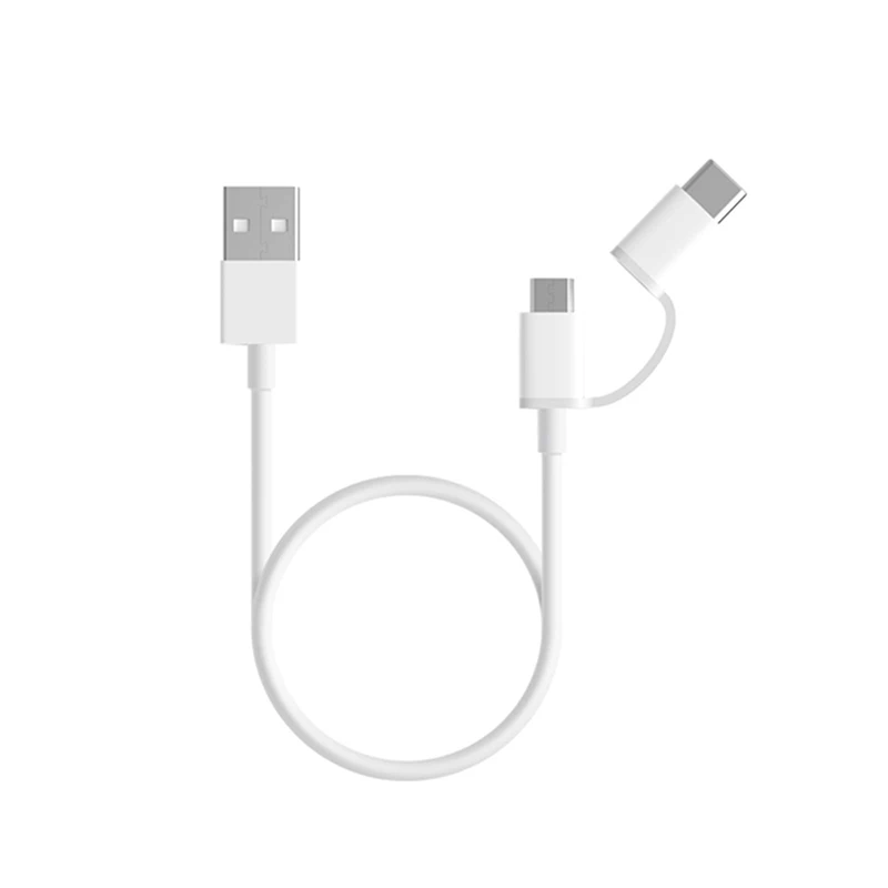 Xiaomi 2 в 1 USB кабель для быстрой зарядки с Micro на Type C внешнего аккумулятора mi 9 9T 6 A2 A3