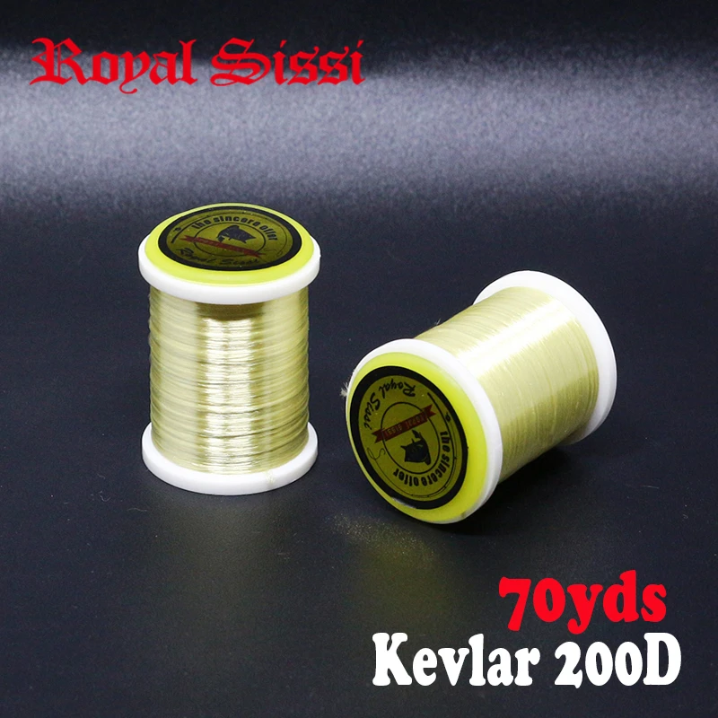 Нить для вязки мушек Royal Sissi 200D 4 катушки натуральный желтый кевлар плоская нить
