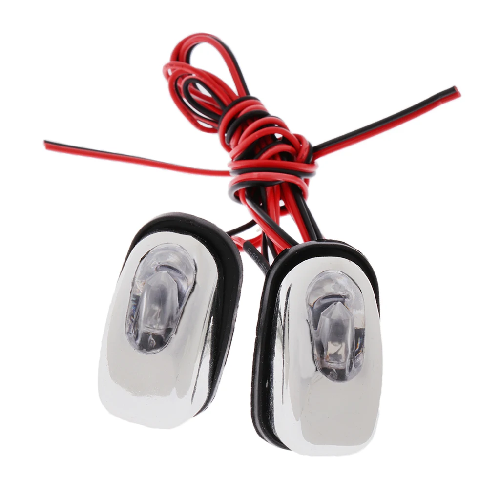 1 Pair Car Wiper Hood Windshield Water Spray Nozzle Washer with LED Light