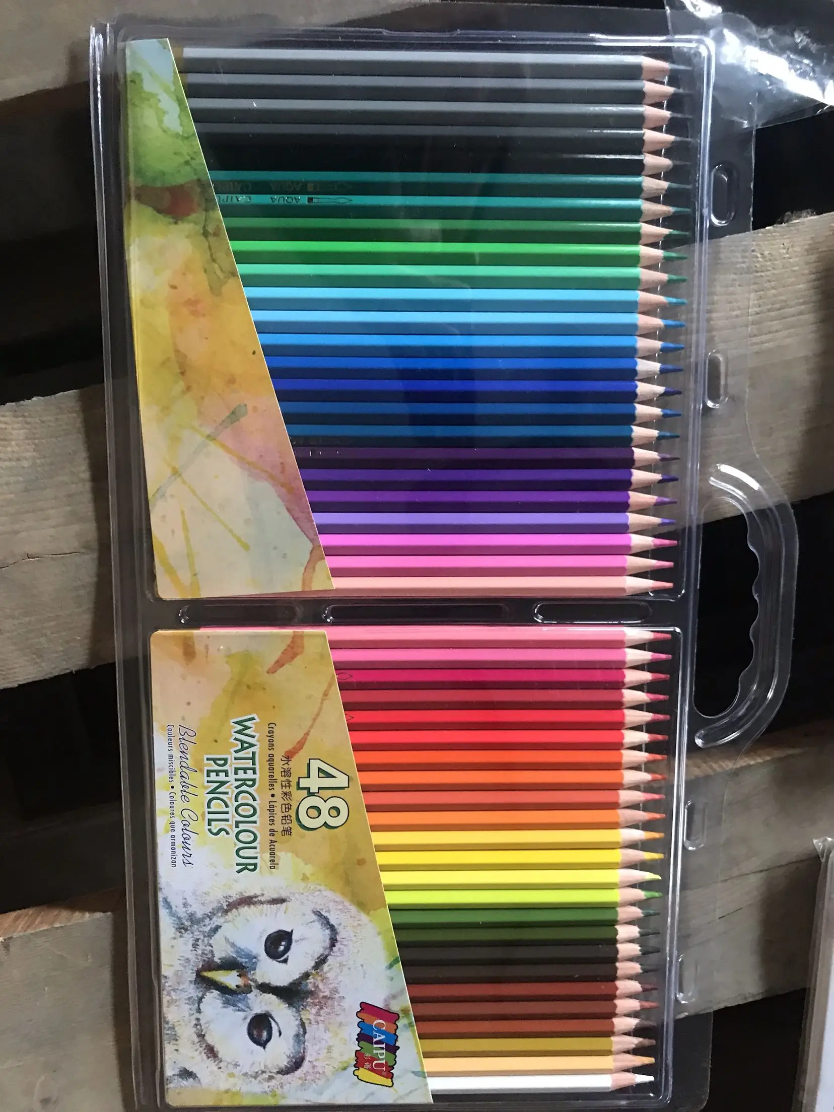 

Colored pencils for children drawing home high-end brand water-soluble hexagonal birch color lead 48 colors.