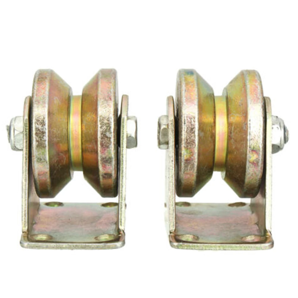 

2PCS Portable Durable V Type Wear Resistant Accessories Wheel Thicken Replacement Mini With Bracket Sliding Gate Roller Steel