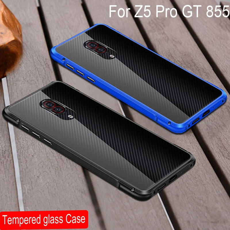 Cena Aluminiowa rama metalowa i przezroczyste szkło hartowane tylna pokrywa zderzak etui na Lenovo Z5 Pro GT 855, odporna na wstrząsy pokrywa gt 855