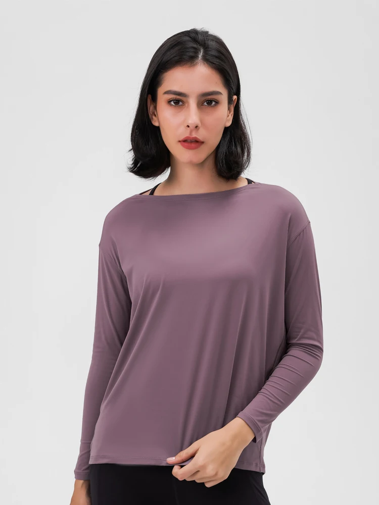 Nepoagym HEART Long Sleeve Workout Tops Women Silky Loose Fit Yoga Top Brushed Material Sports Shirt Ladies Workout Tops