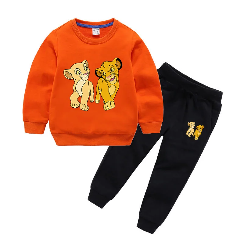

Fall 2022 New Teen Boys Clothing Set The Lion King Cartoon Pullover Top&pants Tracksuits Two Piece Autumn Little Children Sport