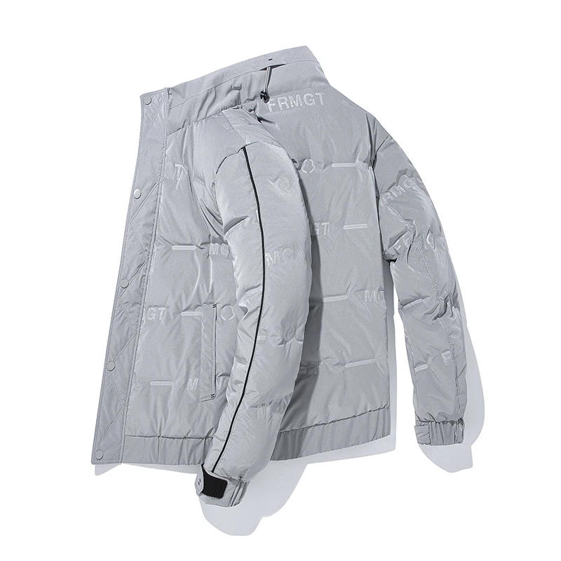Down jacket men's casual winter coat loose fashion men's stand-up collar down jacket white duck down warm coat for adult jacket