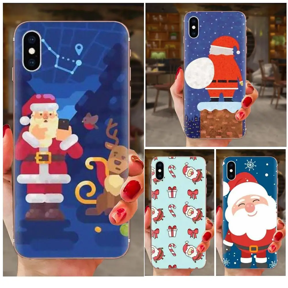 Милый мультяшный Санта-Клаус для Sony Xperia Z Z1 Z2 Z3 Z4 Z5 compact Mini M2 M4 M5 T3 E3 E5 XA XA1 XZ Премиум