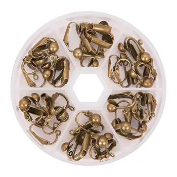 

36 Pcs Clip-on Earring Component Golden Earring Finding for Non-pierced Ears