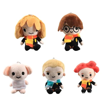 

5 Styles Movie Harri Plush Keychain pendant keyring plush stuffed Doll toys Hermione Ron Malfoy Dobby plush doll Children gift