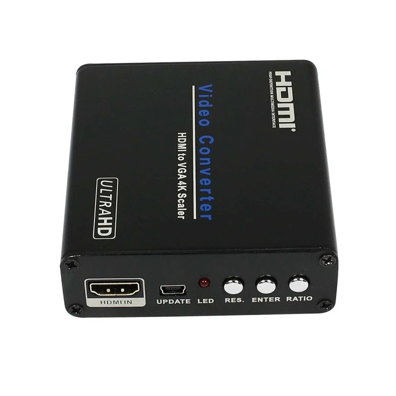 

Hdmi To Vga 4K Scaler Audio Hdmi Input To Vga Output 3.5Mm 4Kx2K 1080P Stereo Audio Converter (Us Plug)