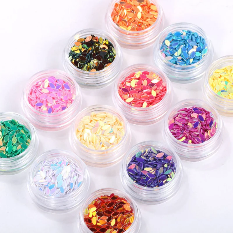 

1 Set Mixed Color 3D Ultrathin Sequins Nail Glitter Flakes Round Rhombus Nail Sequins Manicure Nail Art Decoration