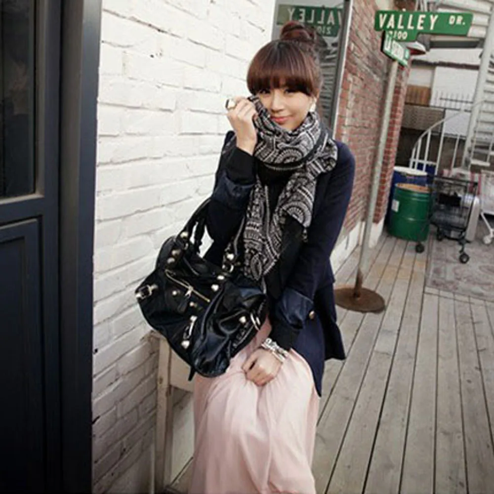Женский винтажный теплый зимний шарф женский длинный мягкий Печатный брендовые шарфы женские шали обертывания шарф высокого качества