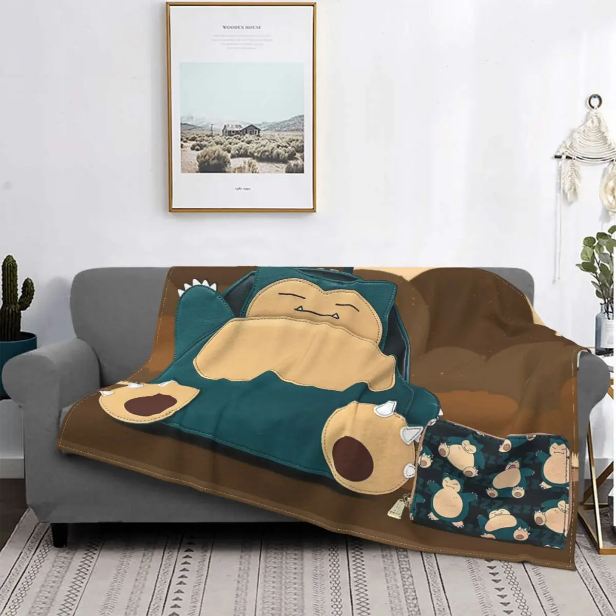 Snorlax Blankets Flannel All Season Cute Anmie Portable Lightweight