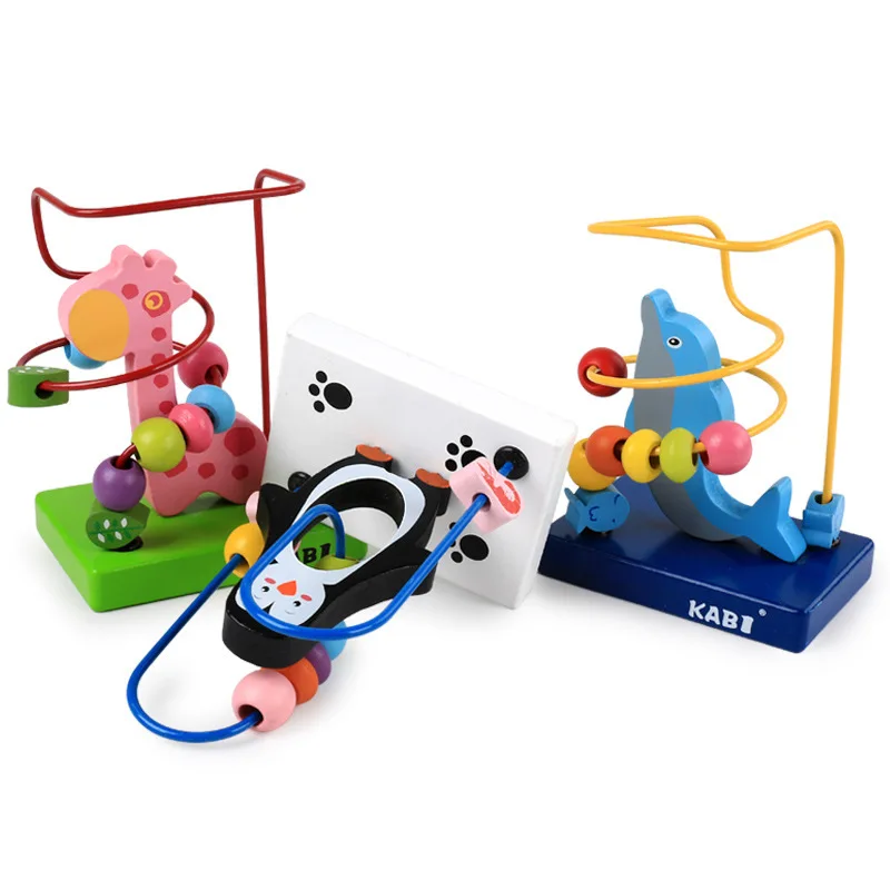 

Wooden Small Animal Bead-stringing Toy Bead Toy Three-Selectable Exercise Hand-Eye Coordination 12-Year-Old Children'S Education