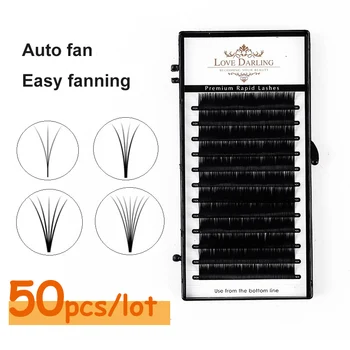 

50cases/lot Bloom Eyelash Automatic-Flowering Lashes Easy-Fan Lash Extension Self-making Fans all size Mink Eyelas