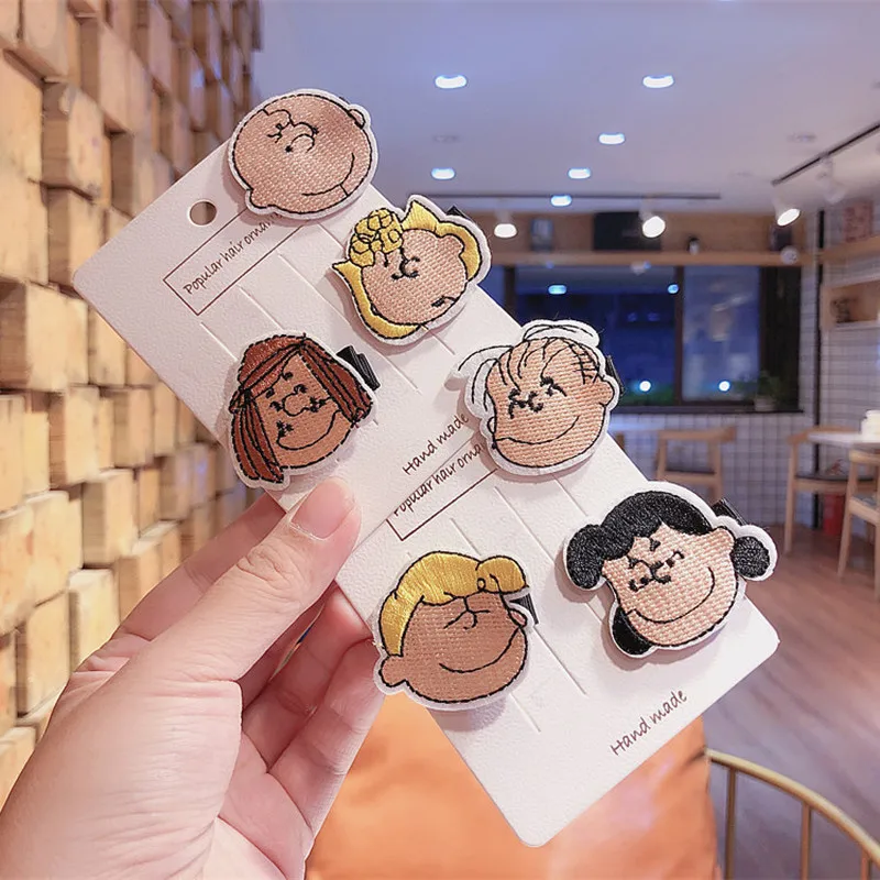 

New Fashion Cute Embroidery Cartoon Duckbill Clip Headwear Korean Sweet Girl Children's Hairpins Hair Accessories