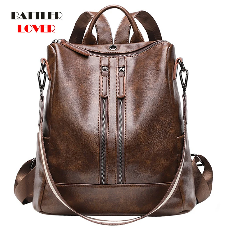 2019 Vintage Womens Backpack High Quality Youth Leather Backpacks for Teenage Girls Females School Shoulder Bag Bagpack mochila