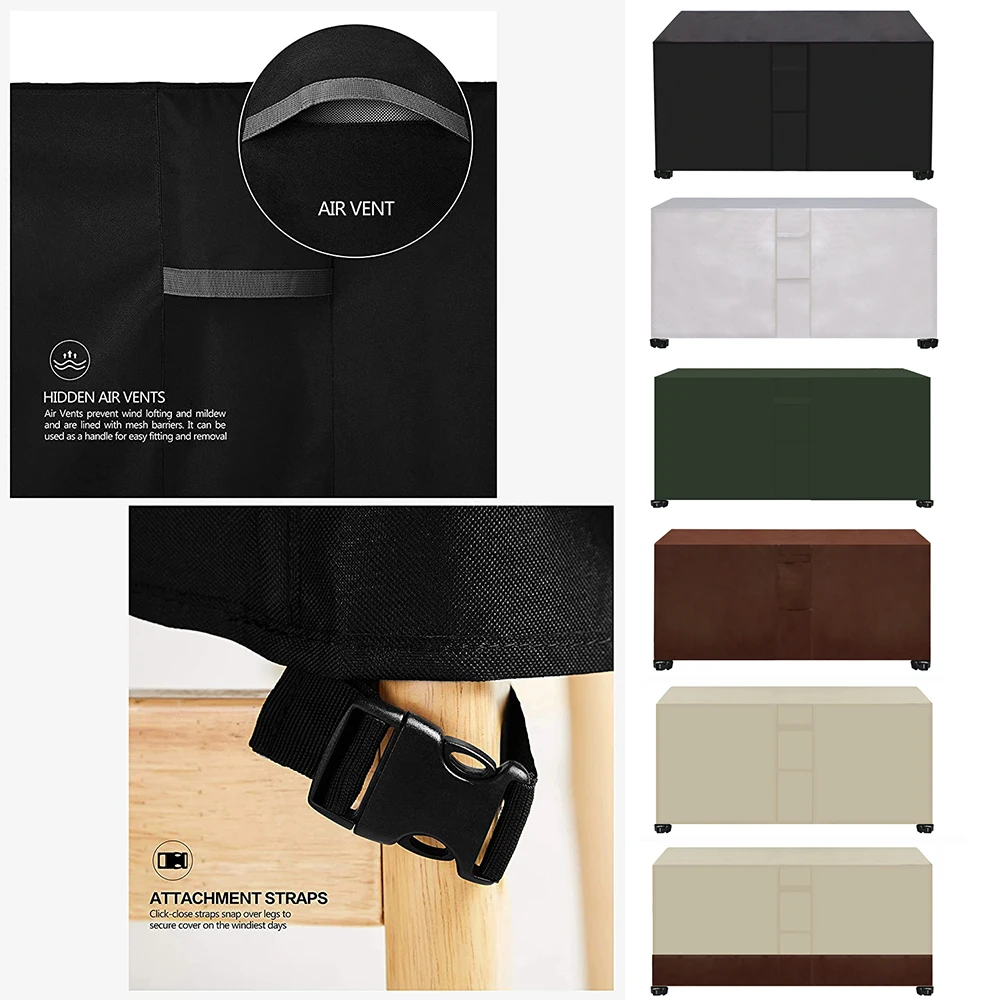Rectangular Garden Furniture Covers 420D Oxford Waterproof Anti-UV Tear-Resistant Patio Table Chair Cover Dust Proof Sofa Set