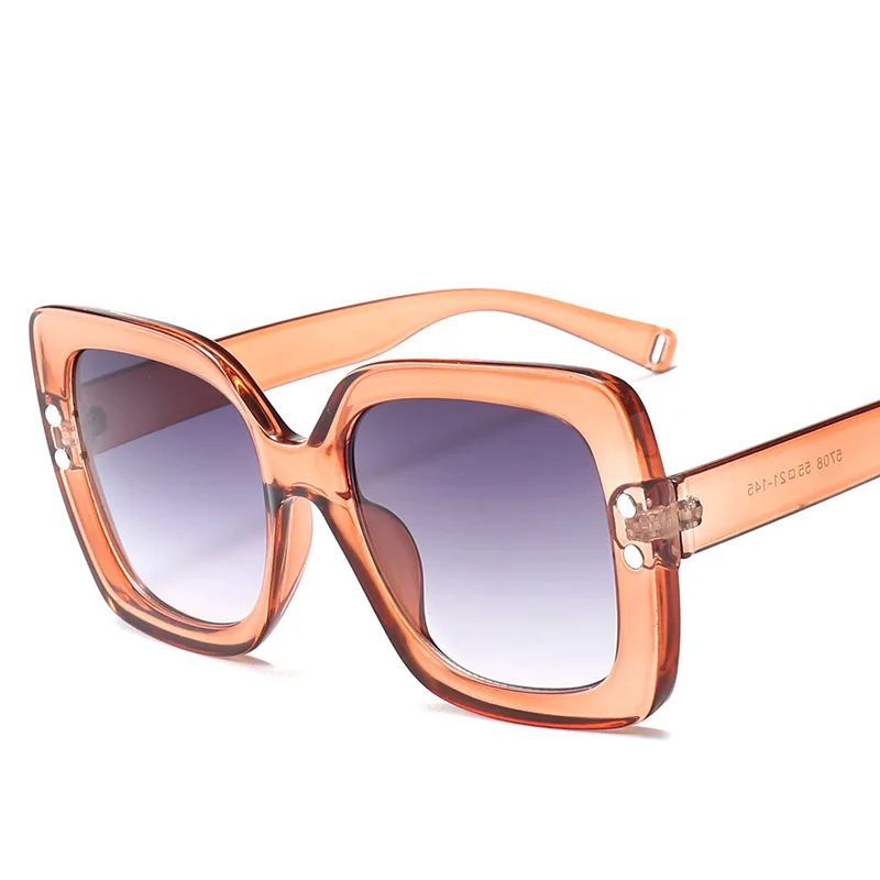 Muselife негабаритные солнцезащитные очки для женщин Роскошные прозрачные градиентные солнцезащитные очки большая оправа винтажные очки UV400 очки для леди - Цвет линз: 4-Orange-Gray