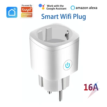 

1-8pcs WiFi Socket EU Plug 16A Switch For Tuya Smart Life APP Smart Home Automation Outlet For Alexa Google Home IFTTT