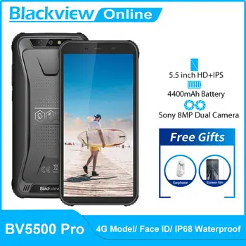 

Blackview BV5500 PRO IP68 Waterproof Rugged Smartphone 3GB 16GB 5.5" Screen 4400mAh Android 9.0 Pie Dual SIM 4G Mobile Phone